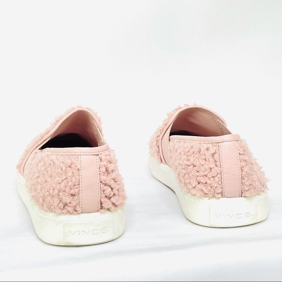 Vince Blair 5 Pink Faux Shearling Slip-On Sherpa Sneaker Sz 7 - Picture 7 of 8